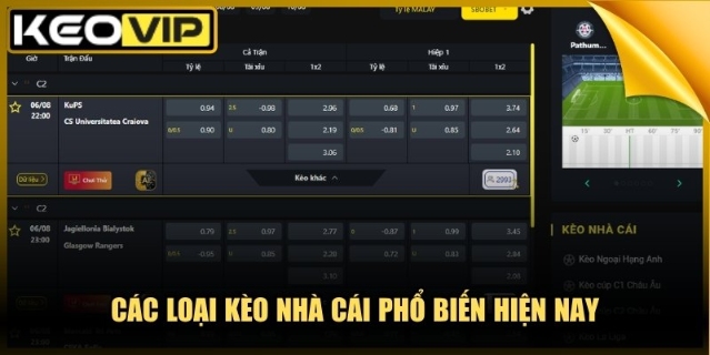 Các Loại Kèo Nhà Cái Phổ Biến Hiện Nay